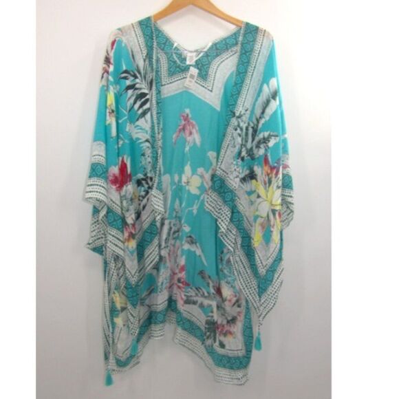 NWT Women's One Size Lightweight Flowy Kimono Swimsuit Cover Up - Picture 1 of 8
